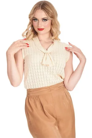 Banned Retro Stricktop Anchor Ahoy Creme Vintage Anker Oberteil Retro - Verkäufer: Schompi Trading e.K.