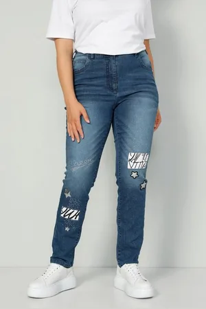 Miamoda Regular-fit-Jeans Jeans Slim Fit Patches 5-Pocket - Verkäufer: Popken Fashion Group