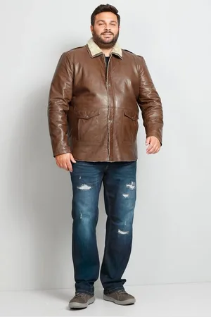 Boston Park Lederjacke Lederjacke Bauchfit Teddyfutter bis 82 - Verkäufer: Popken Fashion Group