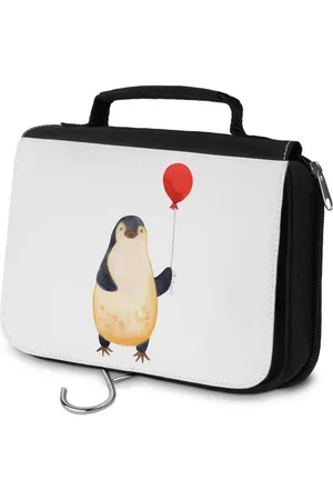 Mr. & Mrs. Panda Kulturbeutel Pinguin Luftballon - - Geschenk, Herren, Waschtasche, Geschenk F (1-tlg), Wasserabweisend - Verkäufer: