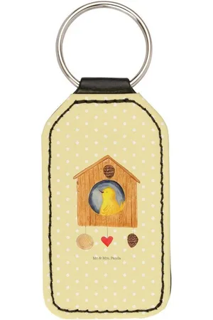 Mr. & Mrs. Panda Schlüsselanhänger Vogel Haus - Pastell - Geschenk, Schlüsselanhänger, Lieblingsort (1-tlg), Trägt Botschaft - Verkäufer: