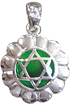 Saraswati Kettenanhänger Anhänger "Anahatam Chakra" Zirkon Silber 925 4,4g - Verkäufer: Devananda