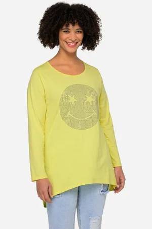Angel of Style Longsleeve Longshirt oversized Smiley V-Ausschnitt Langarm - Verkäufer: Popken Fashion Group