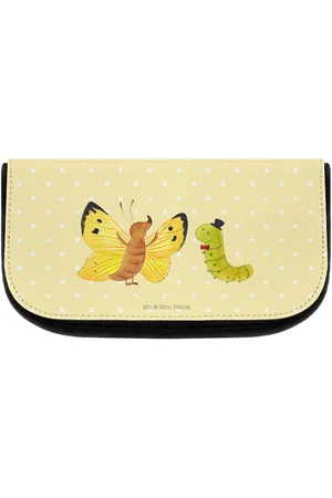 Mr. & Mrs. Panda Kosmetiktasche Raupe Schmetterling - Pastell - Geschenk, Hütchen, Kokon, Schmin (1-tlg), Platzsparend - Verkäufer: