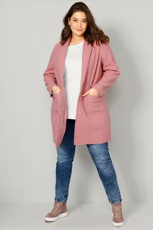 Angel of Style Parka Kurzmantel Straight Fit Bouclé Revers Langarm - Verkäufer: Popken Fashion Group