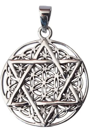 Saraswati Kettenanhänger Anhänger "Blume des Lebens mit Hexagram" Silber 925 8,2 - Verkäufer: Devananda