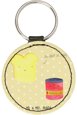 Mr. & Mrs. Panda Schlüsselanhänger Toast Marmelade - Pastell - Geschenk, Taschenanhänger, Gute Laun (1-tlg), Versiegelt - Verkäufer: