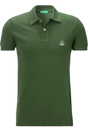 Benetton Poloshirt mit großem Label-Badge