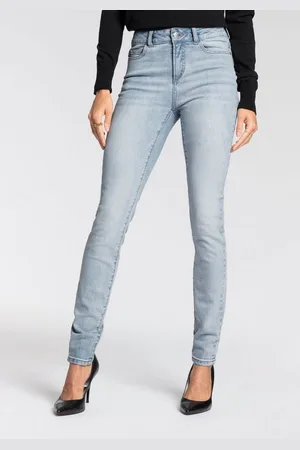 Daniel Hechter Skinny-fit-Jeans hohe Leibhöhe, knöchellang, elastischer Twill-Stoff, Used-Waschung