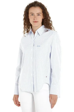 Tommy Hilfiger Blusentop TJW SP OVR STRIPE SHIRT Mit Markenlabel