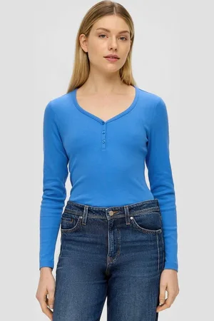 QS by s.Oliver Langarmshirt Rippshirt mit Knopfleiste - Verkäufer: