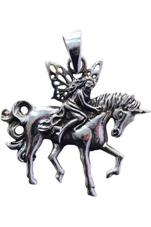 Saraswati Kettenanhänger Anhänger "Einhorn mit Elfe" Silber 925 6,3g - Verkäufer: Devananda