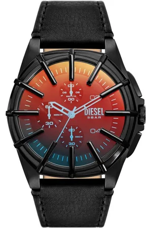 Diesel Chronograph FRAMED DZ4658, Quarzuhr, Armbanduhr, Herrenuhr, Stoppfunktion, Lederarmband