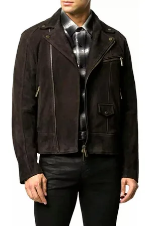Dsquared2 Bikerjacke Veloursleder Jacke Blouson Breite Revers, Metallbeschläge, asymmetrischen Reißverschlüsse - Verkäufer: eldigo