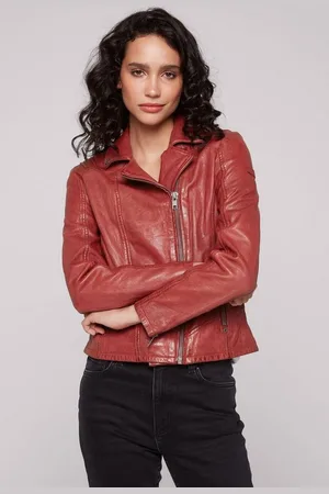 Soccx Lederjacke mit Zipper am Ärmelende