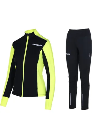 Airtracks Lauftights Winter Damen Laufset Pro Line: Laufshirt + Hose Lang (Laufbekleidung mit warme Thermoqualität, Laufset 2 -tlg) bei kaltem Wetter Herbst - Winter » S M L Xl XXL XXXL « - Verkäufer: Sport