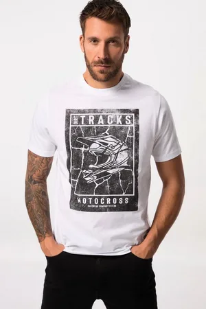 JP 1880 T-Shirt T-Shirt Halbarm Rundhals Brustprint bis 8 XL - Verkäufer: Popken Fashion Group