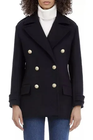 Balmain Kurzmantel Doppelreihiger Wollmantel Parka mit goldenen Knöpfen Doppelreihiger Knopfverschluss mit logo-geprägten Knöpfen - Verkäufer: eldigo