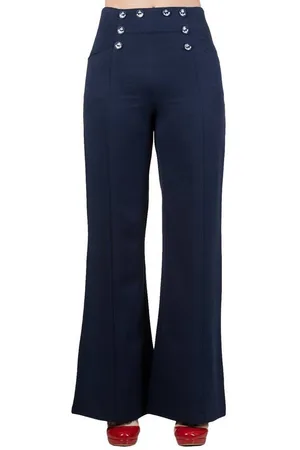 Banned Retro Schlaghose Retro Stay Awhile Navy Vintage Trousers 40er Jahre Stil - Verkäufer: Schompi Trading e.K.