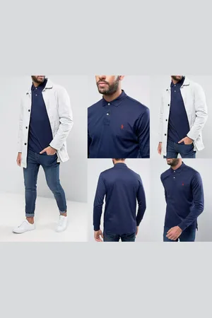 Ralph Lauren Langarm-Poloshirt Hemd Polo Shirt Luxury Pima Cotton Polohemd Slim Fit Hochwertige Pima-Baumwolle,mit echten Perlmuttknöpfen - Verkäufer: eldigo