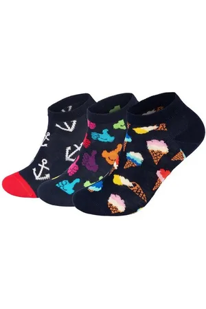 Happy Socks Basicsocken 3-Pack Low Ice cream-Anchor-Thumbs up Socks Aus weicher Baumwolle - Verkäufer: GoJungo GmbH