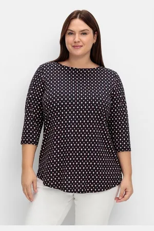 Sheego 3/4-Arm-Shirt Große Größen mit grafischem Minimalprint