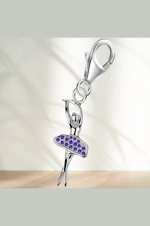 Goldene Hufeisen Charm-Einhänger Tänzerin Ballerina Zirkonia Charm Anhänger 925 Sterling Silber (1 Stück, inkl. Etui), Rhodiniert - Verkäufer: