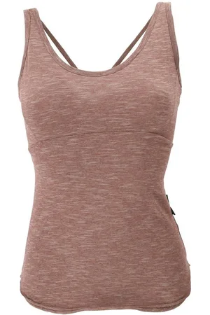 GURU-SHOP T-Shirt Yoga-Top aus Bio-Baumwolle - cappuccino Festival, Ethno Style, Retro, alternative Bekleidung - Verkäufer: