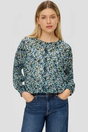 QS by s.Oliver Langarmbluse Langarmbluse mit All-over-Print Applikation - Verkäufer: