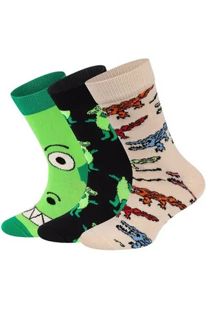 Happy Socks Basicsocken 3-Pack Kids Dino-Crocodile Socks Aus nachhaltiger Baumwolle - Verkäufer: GoJungo GmbH