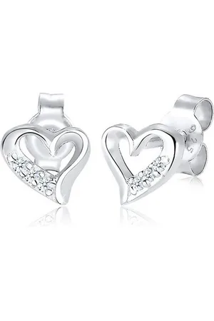 Elli DIAMONDS Paar Ohrstecker Ohrstecker Herz Diamant Weiß (0.03 ct) 925 Sterling Silber, Herz - Verkäufer: JULIE & GRACE GmbH