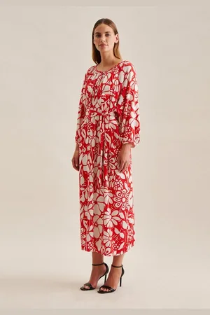 Seidensticker Sommerkleid Schwarze Rose 3/4-Arm Rundhals Floral