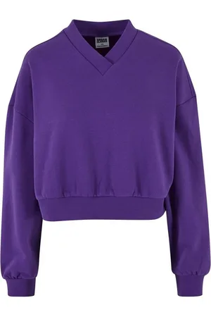 Urban classics Sweater Damen Ladies Cropped V-Neck