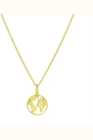 vivance collection Kette mit Anhänger 925/- Sterling Silber vergoldet Motiv Erde