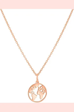 vivance collection Kette mit Anhänger 925/- Sterling Silber rotvergoldet Motiv Erde