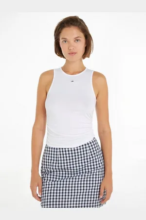 Tommy Hilfiger Tanktop TJW SLIM GATHERING TANK TOP (ESSENTIAL Regular Flag Logo TJ Women) mit Markenlabel