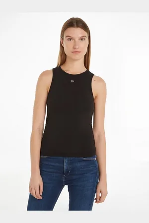 Tommy Hilfiger Tanktop TJW SLIM GATHERING TANK TOP (ESSENTIAL Regular Flag Logo TJ Women) mit Markenlabel