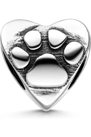 Materia Bead Silber Herz Pfote Hund Abdruck antik 1225, 925 Sterling Silber, geschwärzt - Verkäufer: Schmuck