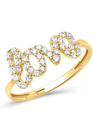 Unique Goldring Ring 333er Gelbgold (8K Gold) Love Schriftzug + Zirkonia GR0092 - Verkäufer: Jewelry GmbH