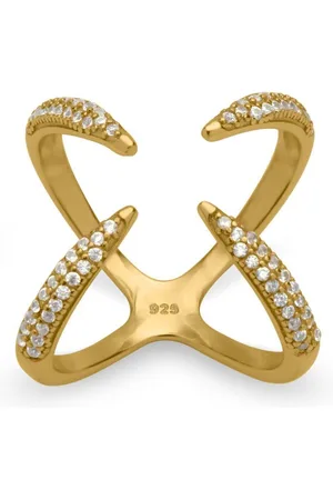 Unique Silberring Funkelnder X-Ring aus 925er Silber vergoldet SR0306 - Verkäufer: Jewelry GmbH