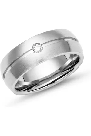 Unique Fingerring Ring Edelstahl schlicht rund 7mm Zirkonia R9163cz - Verkäufer: Jewelry GmbH