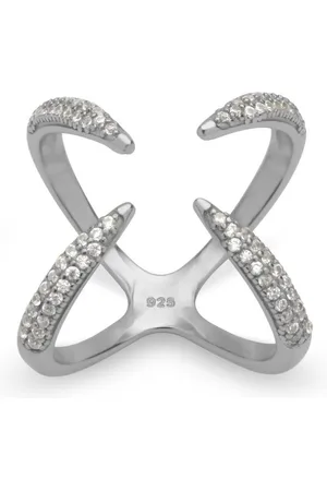 Unique Silberring Zirkoniabesetzter X-Ring 925er Silber SR0305 - Verkäufer: Jewelry GmbH