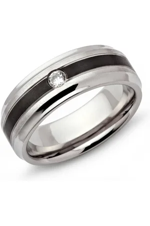 Unique Fingerring Geschwärzter Edelstahlring mit Zirkonia R9095cz - Verkäufer: Jewelry GmbH
