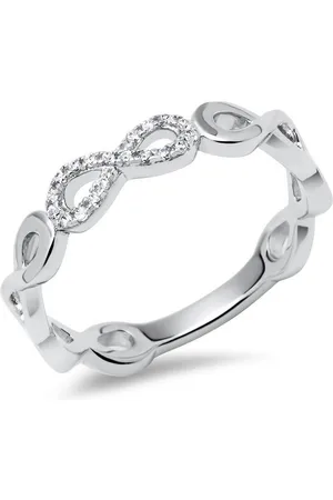 Unique Silberring Rhodinierter Infinityring 925er Silber Zirkonia SR0363 - Verkäufer: Jewelry GmbH