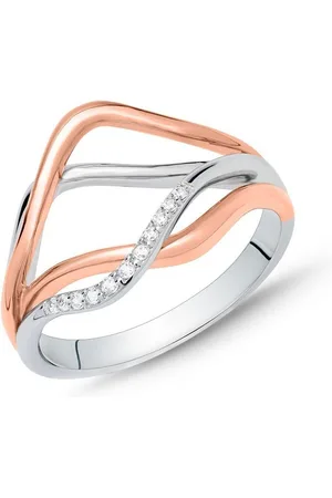 Unique Silberring Ring für Damen aus 925er Silber in Bicolor SR0391 (Größe: 50mm) - Verkäufer: Jewelry GmbH