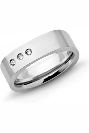 Unique Fingerring Moderner Edelstahlring - Zirkonia matt - 6mm - R9098cz - Verkäufer: Jewelry GmbH
