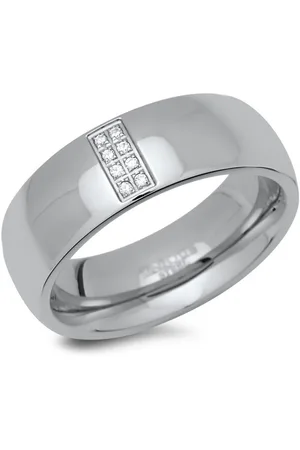 Unique Fingerring Polierter Edelstahlring mit 8 Zirkonia R9214cz - Verkäufer: Jewelry GmbH