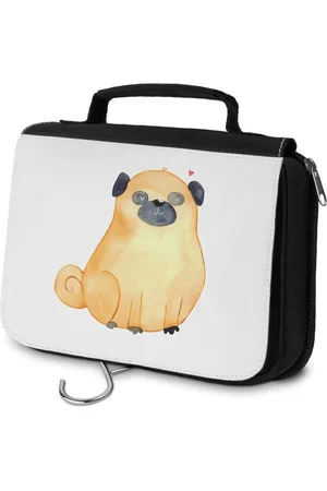 Mr. & Mrs. Panda Kulturbeutel Mops - - Geschenk, Hundeliebe, Schminktasche, Herren, Sprüche, H (1-tlg), Mehrere Fächer - Verkäufer:
