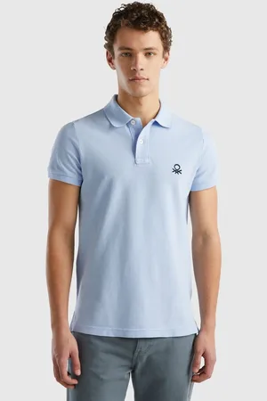 Benetton Poloshirt mit großem Label-Badge