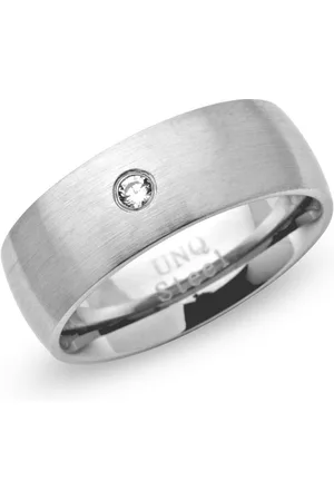 Unique Fingerring Ring Edelstahl schlicht rund 7 mm Zirkonia R9143cz - Verkäufer: Jewelry GmbH